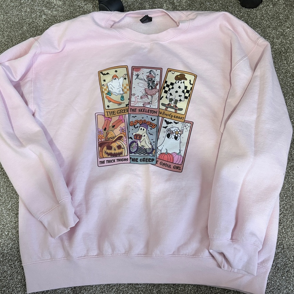 Gildan Light Pink Graphic Women Crewneck